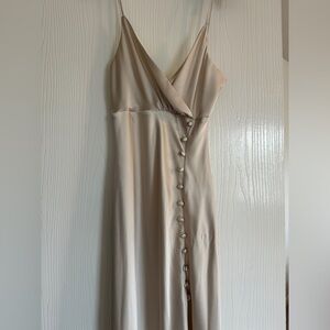 Zara NWT satin champagne / nude maxi dress